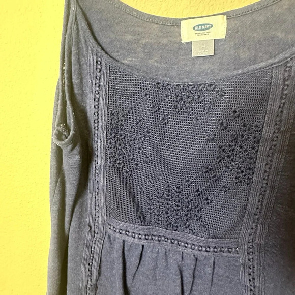 OLD NAVY Lace Trim Bodice Knit Tank Top Navy Blue - size medium - Picture 2 of 5